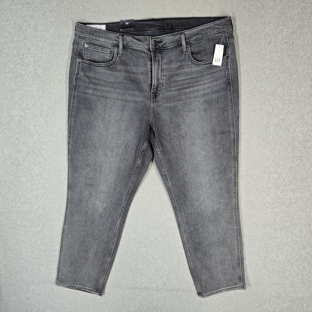 GAP Wen Jeans 35 Gray Denim Vintage Slim Mid Rise Stretch 26" Inseam Pockets NWT